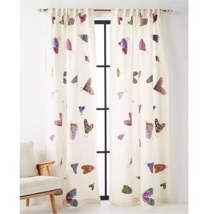 Anthropologie Embroidered Luella Butterfly Curtain